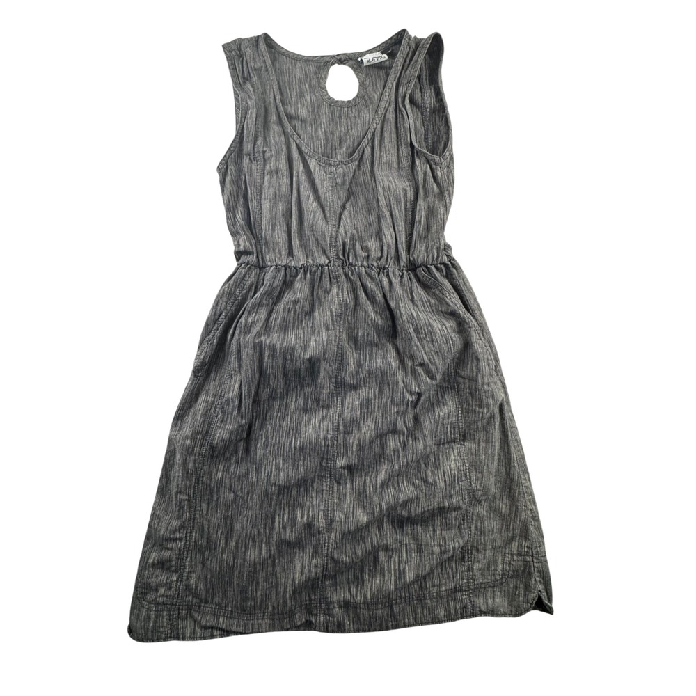 Kavu Womens Gray Textured Keyhole Back Elastic‎ Waist Dress XS